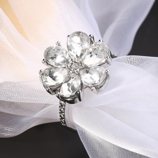 Женские кольца с цветком кубического циркония, свадебные обручальные украшения на палец, подарок