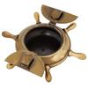 Nautical Brass Ship Wheel Design Table Ashtray Anchor Inlay Ashtray, Brass Decorative