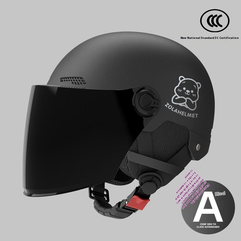 Bear Helmet, Electric Car, Half Helmet, Sunscreen for Women, Ventilated and Light, Wholesale with Ear Protectors, Warm In Winter