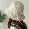 Wide Brim Bow Bucket Hat Visor Cap Summer Sun Hat Breathable Sunscreen Fisherman Hat Famale