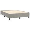 Lit avec matelas - Maison Exclusive - 140x200cm - Velours gris clair - Tête de lit réglable