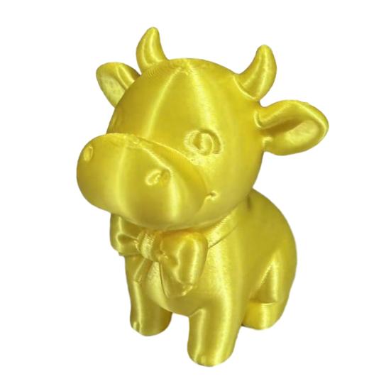 3D-печатная фигурка коровы Yousheng с галстуком-бабочкой, милая статуэтка теленка, минималистичная модель животного, улыбающаяся корова, украшение для дома, офиса, подарок