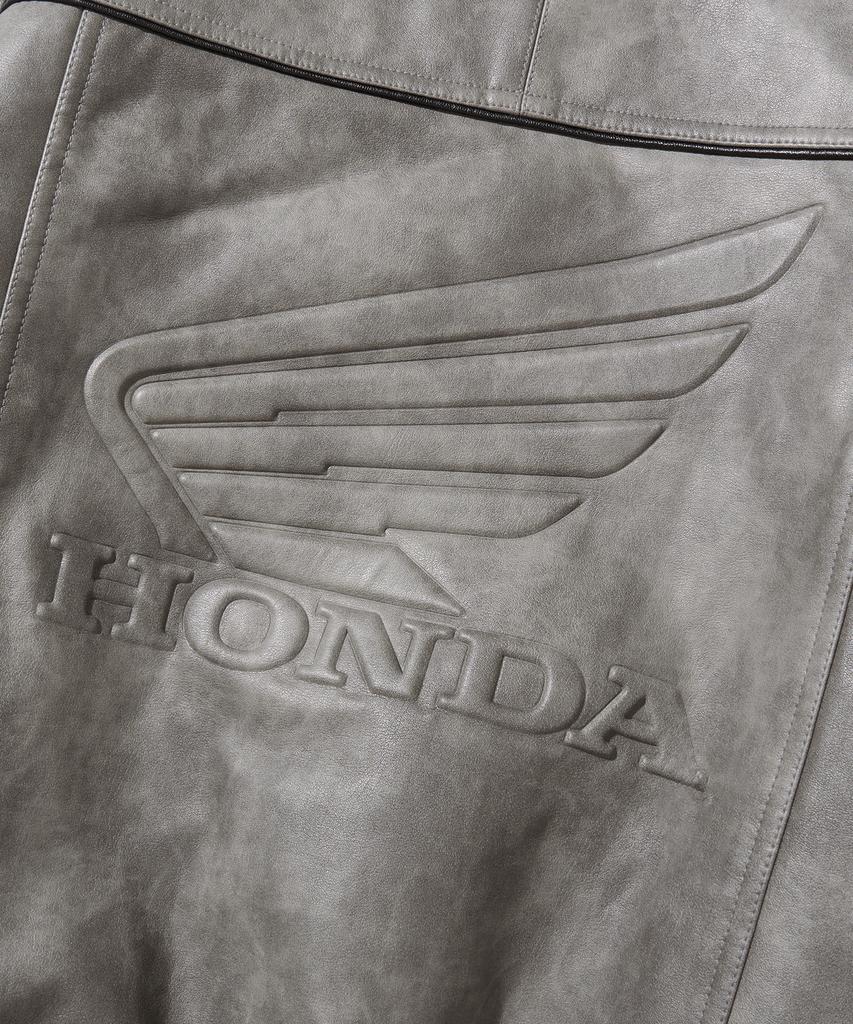 Phyps Motorcycle Engineered Leather Piping Motorcycle Jacket Gray