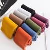 1 Pair Women Socks Mid-tube Japanese Style Solid Color High Elasticity Anti-slip Thickened Soft Warm Sweat-absorption Anti-shrink Sports Socks