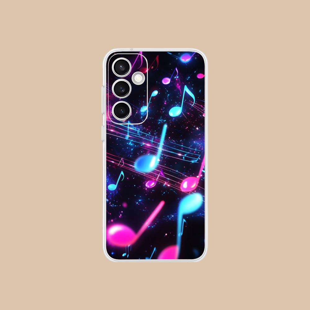 Чехол для телефона Samsung Galaxy S25 S24 S23 S22 S21Plus FE Ultra с изображением нотного стана, прозрачный, цветной, чехол для смартфона
