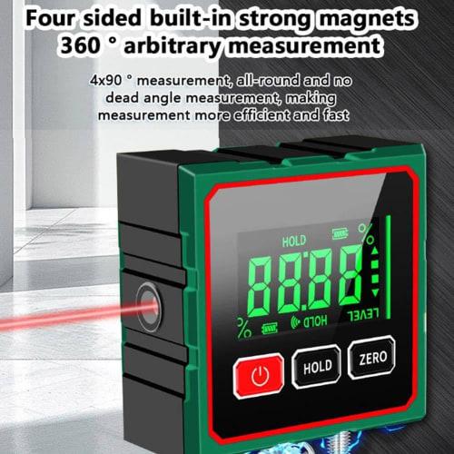 Digital Angle Finder, 4-Sided Strong Magnetic Angle Gauge, Backlit Cube Inclinometer, Woodworking Measuring Tool, Table Saw Miter Protractor, Hanging