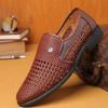 Летние дышащие мужские сандалии мужские туфли с отверстиями ручной работы деловые платья кожаные сандалии папа мужская обувь кожаная обувь
