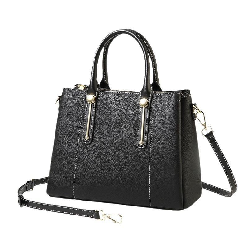Middle-aged Mom Bag Women's Top Layer Cowhide Handbag Genuine Leather Women's Bag Crossbody Commuter Bag