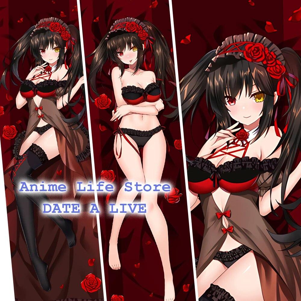 Anime DATE A LIVE Series Tokisaki Kurumi Dakimakura Cartoon Peach Skin Pillowcase Hugging Body Cushion Cover Otaku Bedding Gift