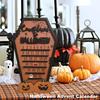 Halloween Advent Calendar Funny Halloween Calendar with Movable Block Bats Pumpkins Ghosts Wooden Table Decor for Festive Atmosphere Decoration