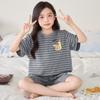 Girls Cotton Pajama Set Short Sleeve Cartoon Print Sleepwear Comfortable Home Wear Kids 8 Years