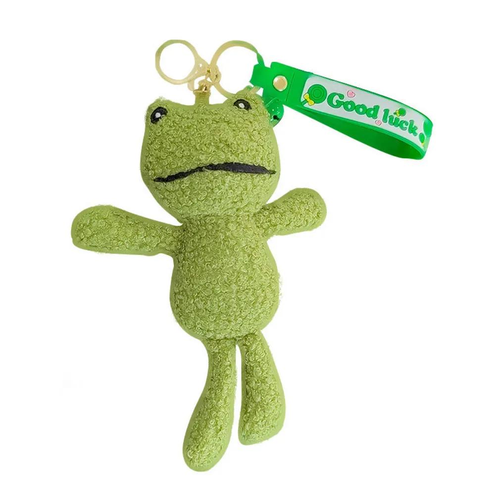 Cute Cartoon Frog Plush Doll Keychain Creative Personality Doll Backpack Car Pendant Gift