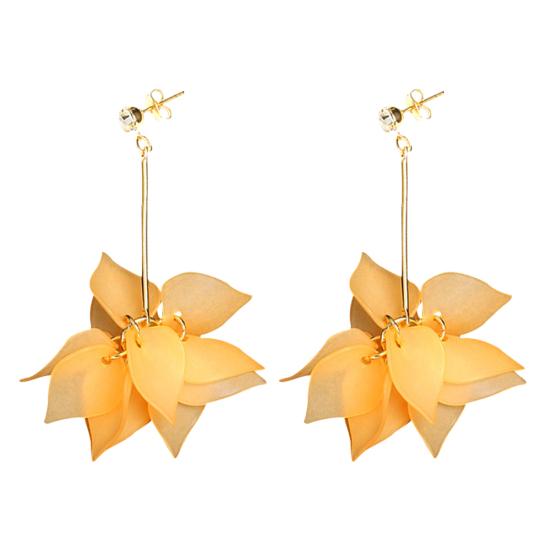 Женские цветочные лепестки, кулон с длинной кисточкой, стразы, серьги-гвоздики, ювелирные изделия, подарок