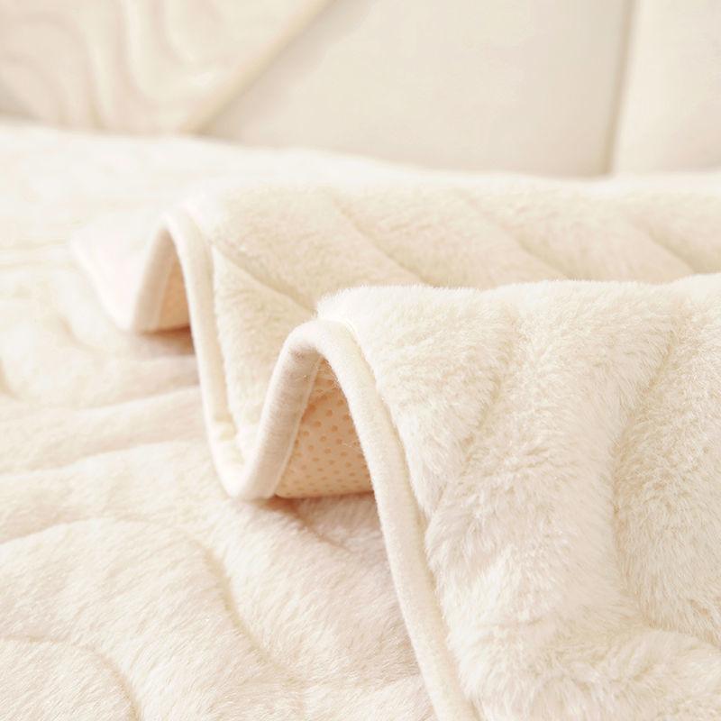 Плюшевый чехол для дивана с кроликом, высококлассный однотонный полосатый утолщенный нескользящий диван-полотенце, теплый диван-полотенце для гостиной, спинка дивана, подлокотники