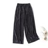 2025 Spring Women's Slim Minimalist Velvet Wide-Leg Pants