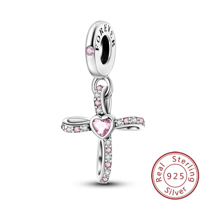 Шарм Медный Розовый Подвеска Шарм Подходит для Оригинального Шарм-Браслета Ожерелья Бусины DIY Ювелирные Аксессуары