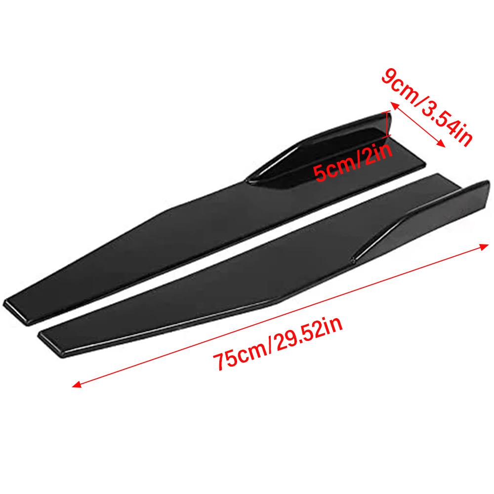 Universal 2PCS Car Side Skirts Lip Kits Glossy Black ABS Blade Style Spoiler Lip Kits for Sedan Coupe Hatchback Exterior Styling