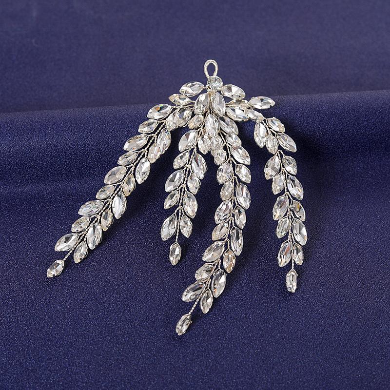 Серебристый цвет Кристальная повязка для волос для женщин Выпускной Жемчуг Стразы Ободок Свадебные аксессуары для волос Ювелирные изделия Ободок Тиары