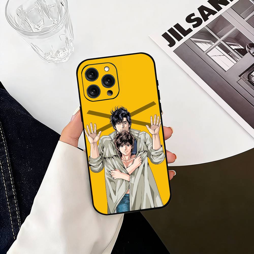 R-Retro City Hunter Comic Phone Case Silicone Soft For IPhone 17 16 15 14 13 12 11 X XR Plus Pro Max Plus