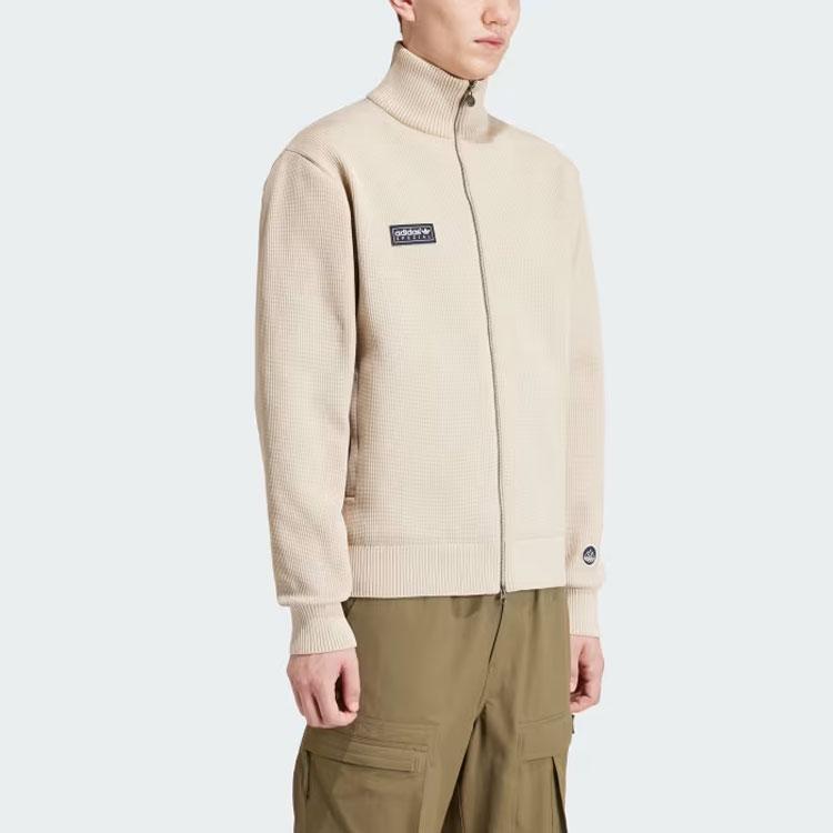 Adidas Originals X Spezial Lawton Track Top Solid Color Logo Knit Long Sleeve Jacket Men jackets Light-Hakki IN6757