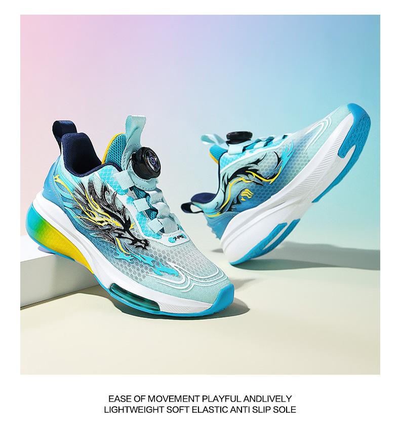 Qi Bo Hui Men's Shoes 2026c Spring and Autumn X New Lightweight Anti slip Boys' Running Shoes Button Children's Sports Shoes