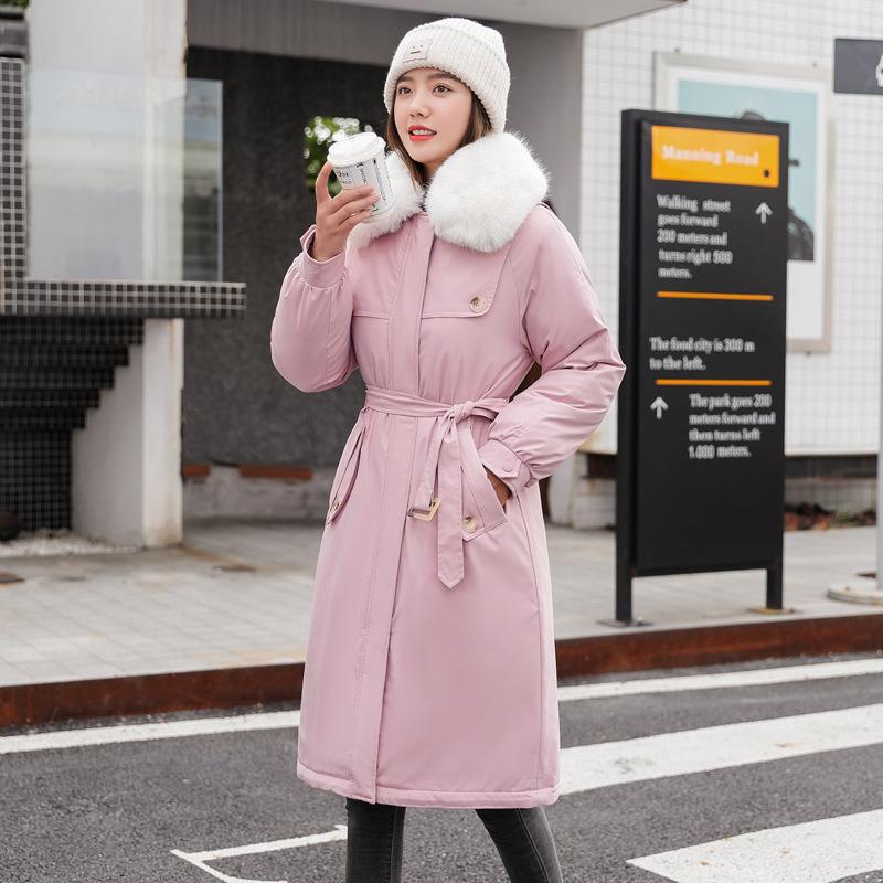 Женская зимняя корейская версия свободного покроя с большим меховым воротником, утолщенная модная куртка-стеганая куртка