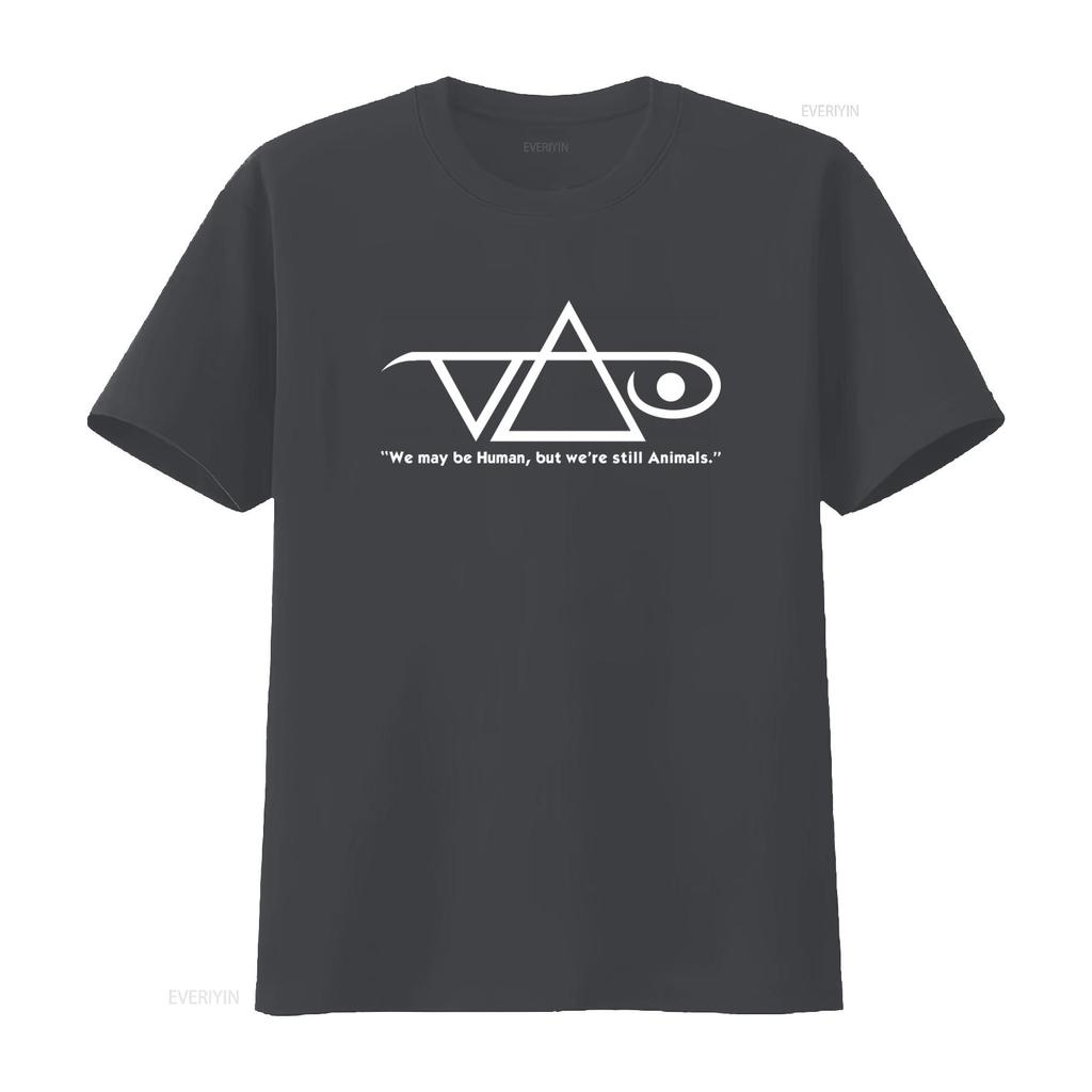 Human Animal T Shirt with Unique Symbolic Design Perfect for Music Lovers and Style Enthusiasts vintage Washed Slightly