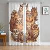 Cartoon Animal Owl Sheer Curtains For Living Room Bedroom Tulle Curtain For Kitchen Voile Curtain Blind Panels