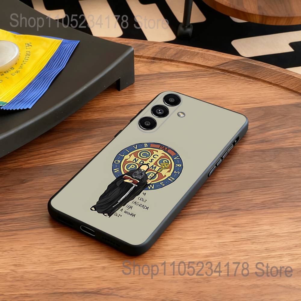Sao Bento Benedict of Nursia Phone Case for Samsung S24 S22 S25 Ultra S9 S20 FE S23 Plus S10 S21 Shockproof Funda Cover