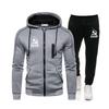 Men Spring Winter Running Hooded Sweatshirt Workout Set Sportswear 2025 Male Suit Sport Two Piece Set