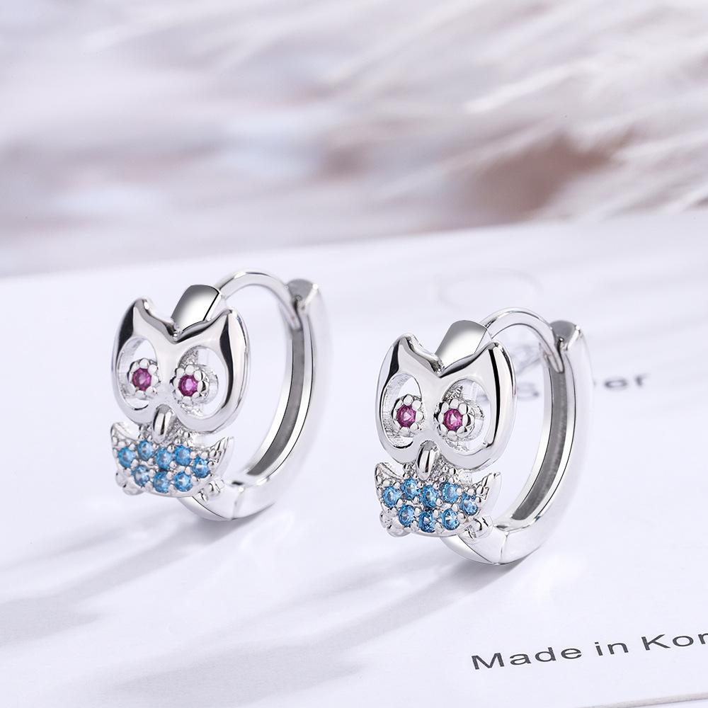 Серьги-гвоздики из стерлингового серебра 925 пробы с совой, очаровательные серьги-гвоздики для пирсинга для женщин и девочек, детей, свадьбы, дня рождения, 2022, модные ювелирные изделия Pendientes Eh1789