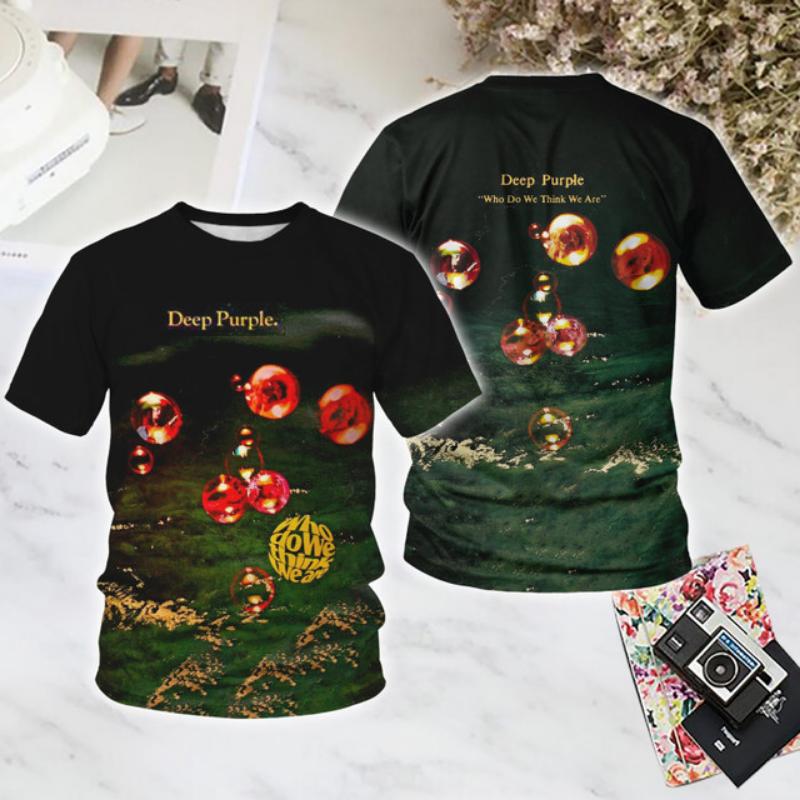 Популярная футболка с 3D-печатью группы Хэви-рок Метал Deep Purple для мужчин/женщин, футболка с коротким рукавом, летняя мода, Хип-хоп Y2k Топы