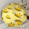 Cute Bee Print Automatic Opening/Closing Umbrella with Foldable Design, Iron Frame, Outdoor Use, Festival Gift, Suitable for Fans, Travel, D