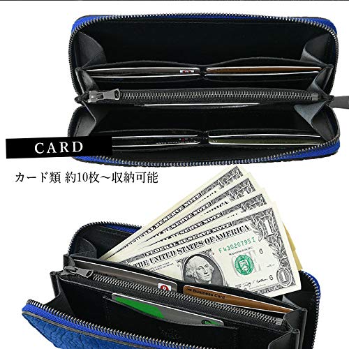 Сделано в Японии, длинный кошелек из кожи бегемота с круглой молнией для мужчин [Zoo] ZLW-103 (зеленый)