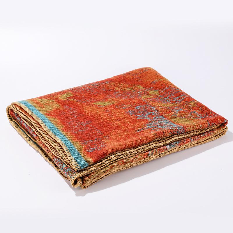 Women's Fashion Pashmina Autumn and Winter Cloak Thicken Warm Shawl Knitted Wraps Split Cape