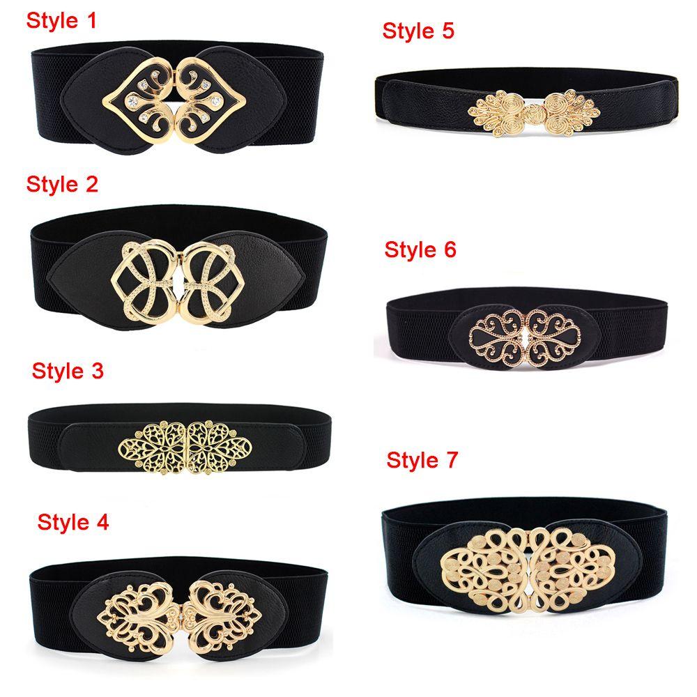 Fashion Women Accessories Sweater Decorative Wide Waist Belt Elastic Buckle Dress Strap Waistband