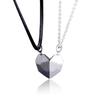 Necklace - AS Shown - 2 Pieces - Silver - Unisex - Lovers Heart Pendant