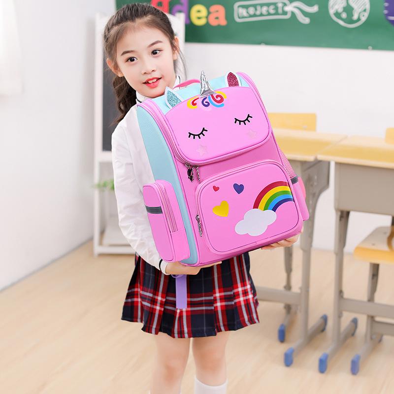 Student Backpack Children Cute Unicorn Pattern Backpack Shoulder Strap with Reflective Strip School Rucksack