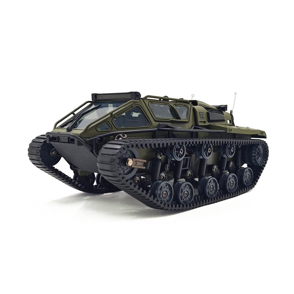 Remote Control Tank, 2.4GHz All Terrain 360 Degrees Rotating Toy Vehicle with Lights, Rechargeable Tracked Car Gifts