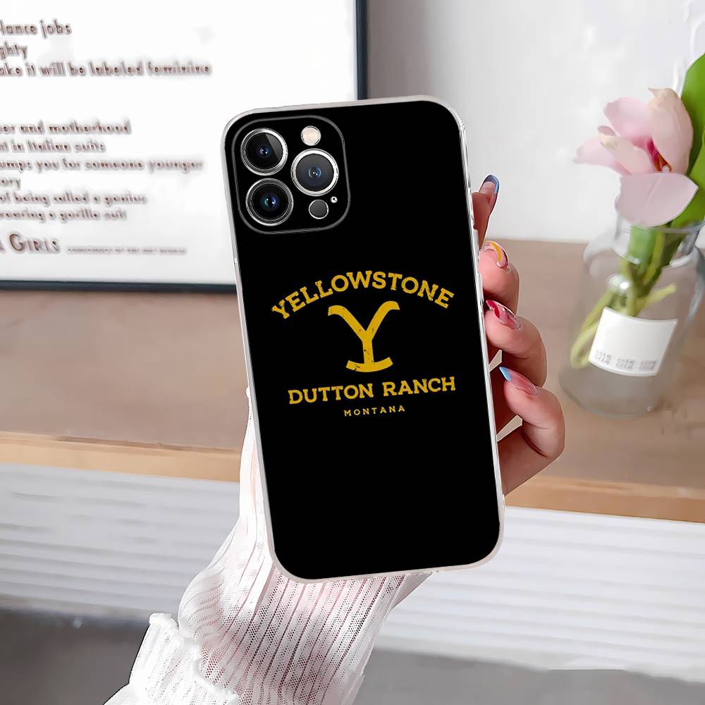 Popular Y-Yellowstone D-Dutton R-Ranch For iPhone 17 16 15 14 13 12 Mini 11 Pro Max Transparent Case