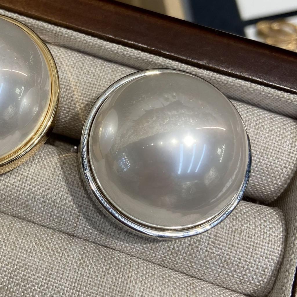 Полукруглое жемчужное кольцо, простое декоративное кольцо с крупными бусинами в гонконгском стиле, нишевый дизайн ювелирных изделий из жемчуга