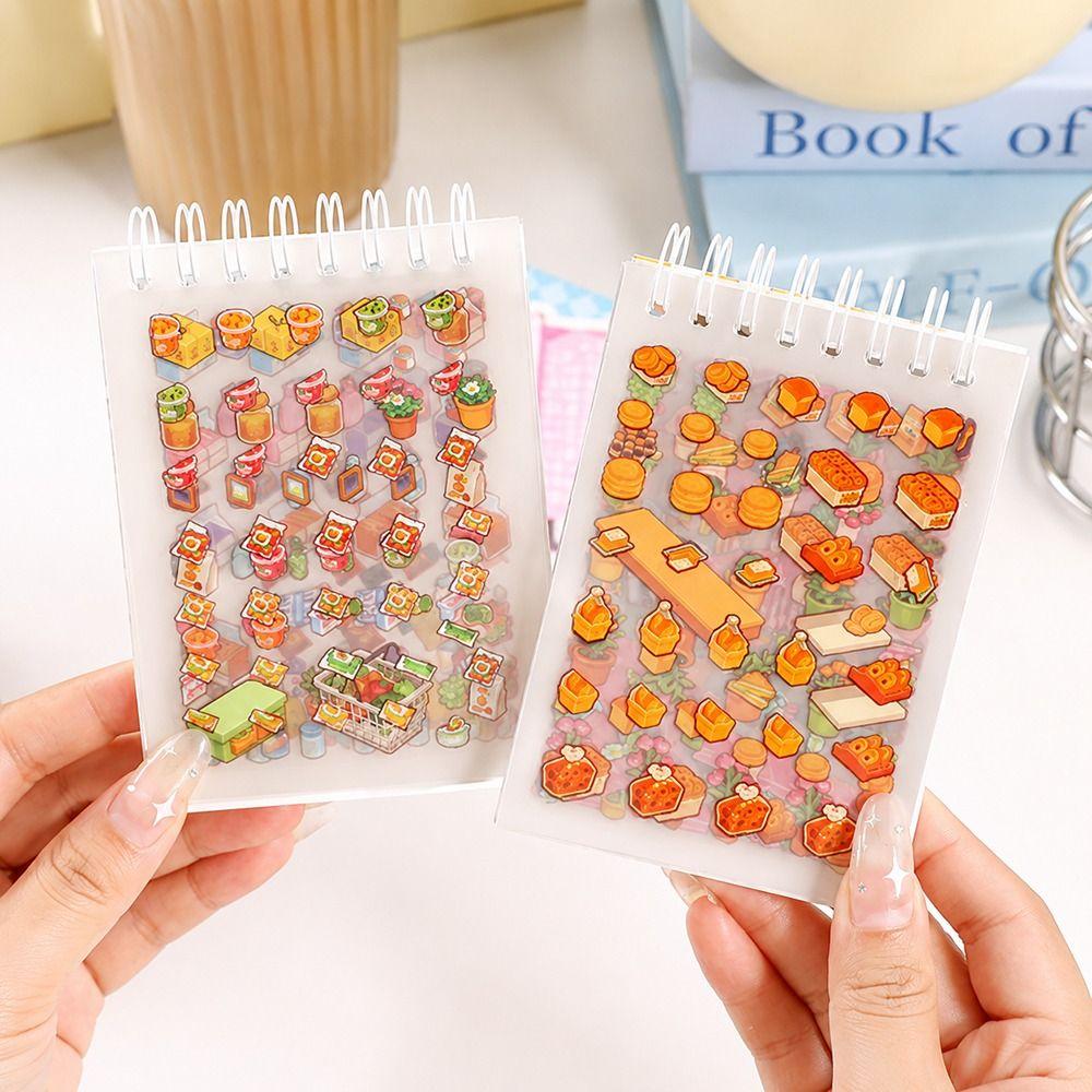 Cartoon 3D Landscape Sticker Book Decorative Miniature Scene Collage DIY Cabin Scene Sticker  Toy