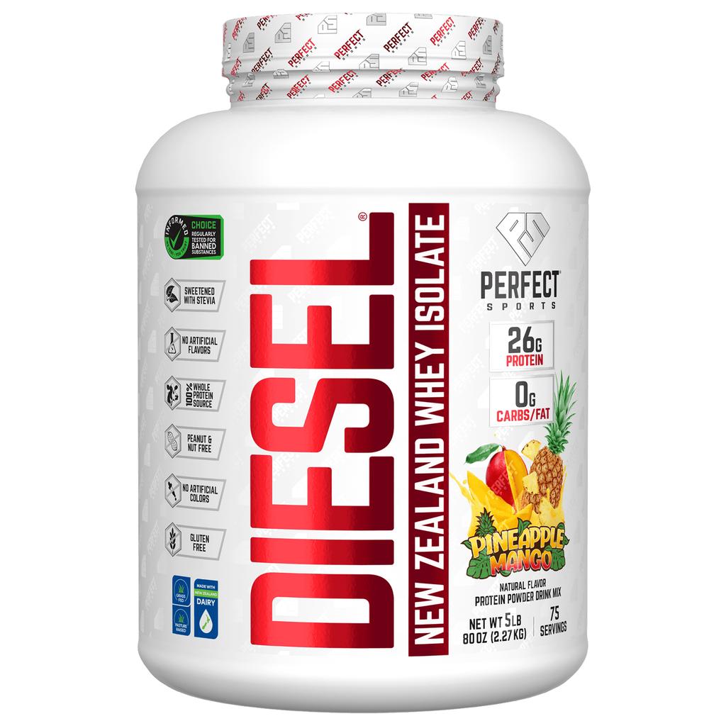 PERFECT Sports, Diesel, New Zealand whey isolate, pineapple mango flavor, 2.27 kg (5 lb)