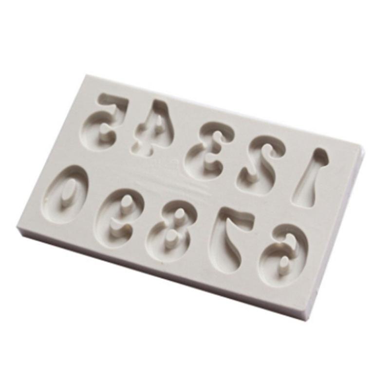 Cake Silica Gel Mould Letter Number Lollipop Birthday Sugar Cake Decorate Tool