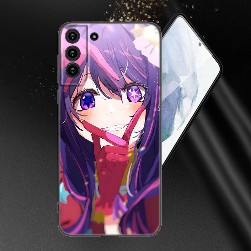 Аниме AI Oshi черный силиконовый чехол для телефона Samsung Galaxy S23 S21 S20 FE S24 S22 Ultra S10E S10 S9 S8 Plus