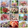 5D DIY Diamond Painting Flower Vase Cross Stitch Kit Diamond Embroidery Rose Rhinestone Mosaic Art Picture Home Decoration Gift
