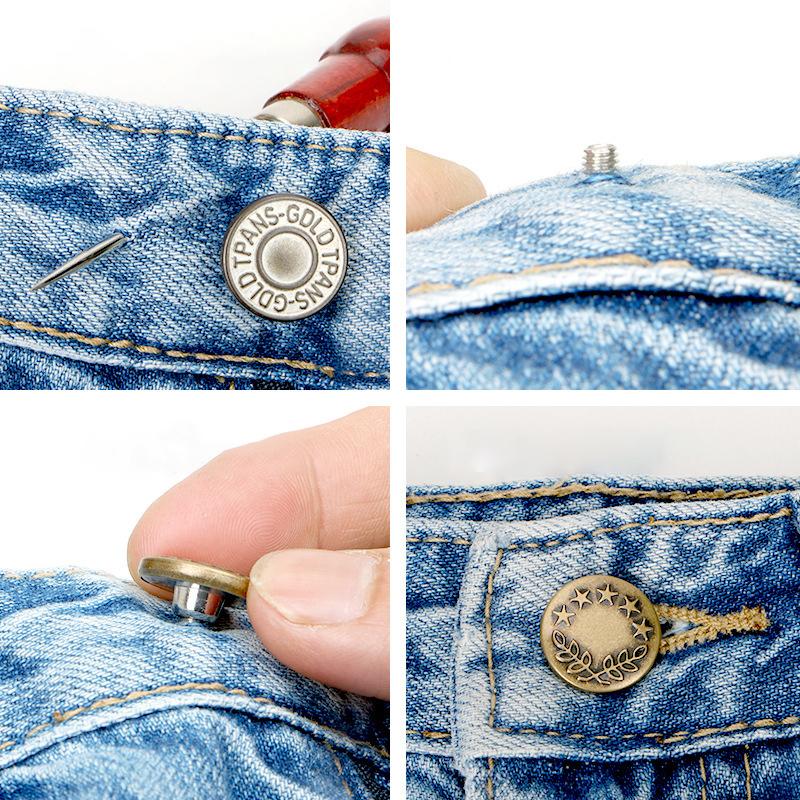 Булавки для пуговиц для джинсов Замена пуговиц для брюк Булавки для пуговиц своими руками