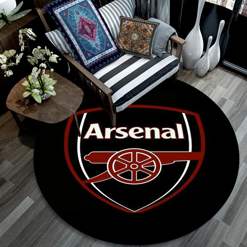 Arsenal pattern round rug,Carpet Rug for Living Room Bedroom Playroom ,Non-slip Floor Mat,Holiday Gifts and Birthday Gifts.
