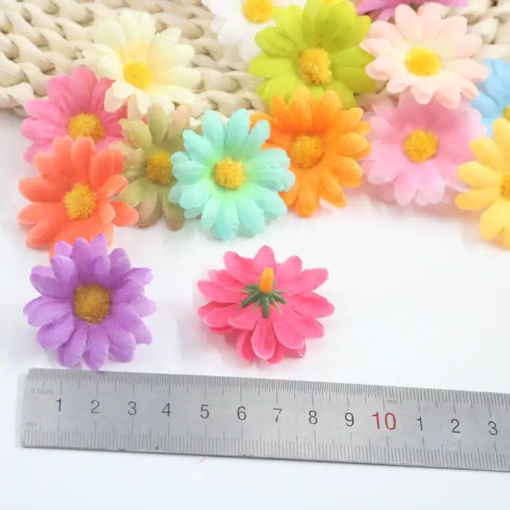 50 шт. шелковая искусственная головка подсолнечника DIY аксессуары мини ромашка имитация подсолнуха цветок