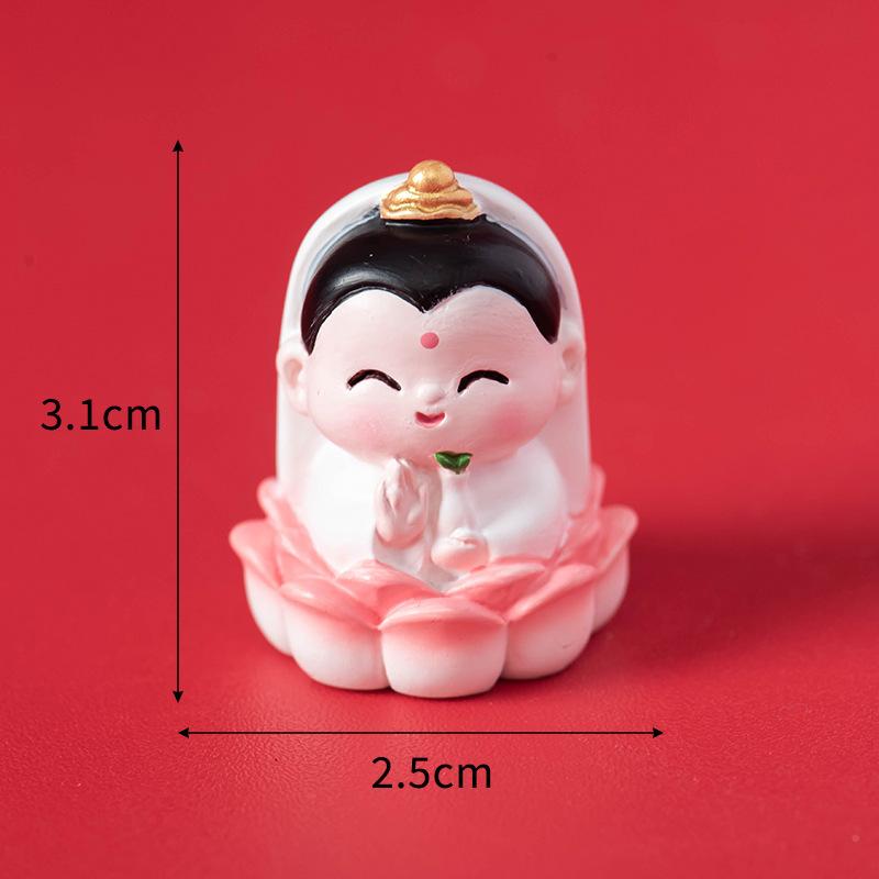 New Year Worship Guanyin Small God of Wealth Resin Crafts Blind Box Accessories Micro Landscape Desktop Car Carrying Fortune Small Decoration